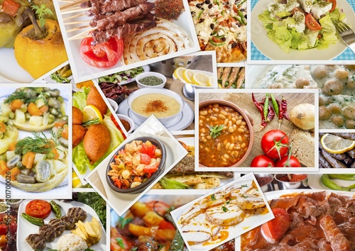 Traditional Turkish foods collage