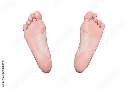 Left and right foot soles, female feet, medical or massage concept © catinsyrup