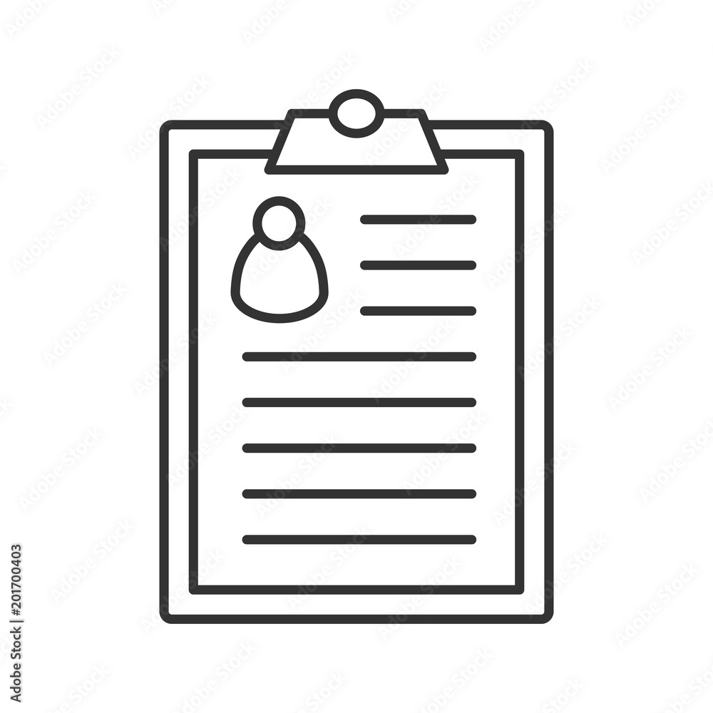 Patient card linear icon Patient card linear icon