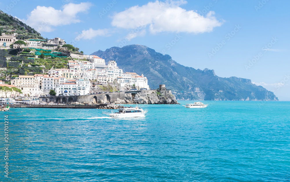 Scenic view of the Amalfi, Italy. Landscape