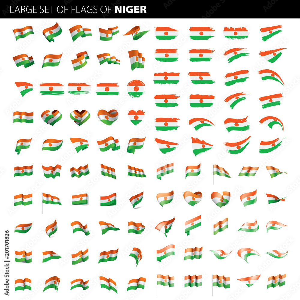 Naklejka Flaga Nigru, ilustracji wektorowych