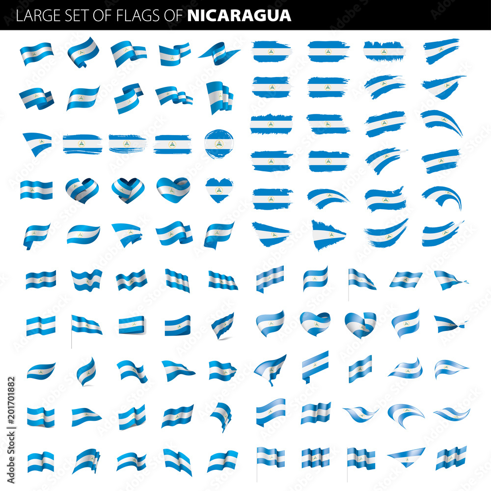 Nicaragua flag, vector illustration Nicaragua flag, vector illustration