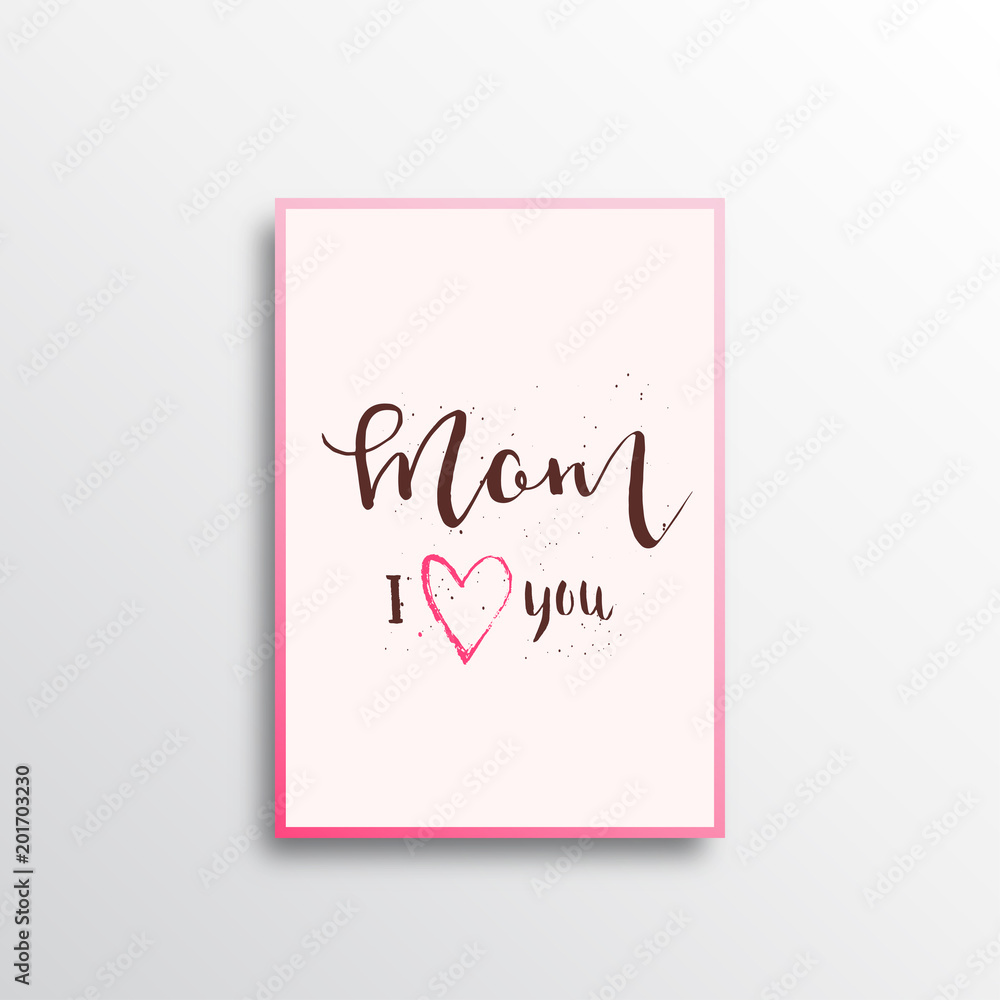 Happy Mother's Day - hand drawn calligraphy  phrases. Holiday lettering for card