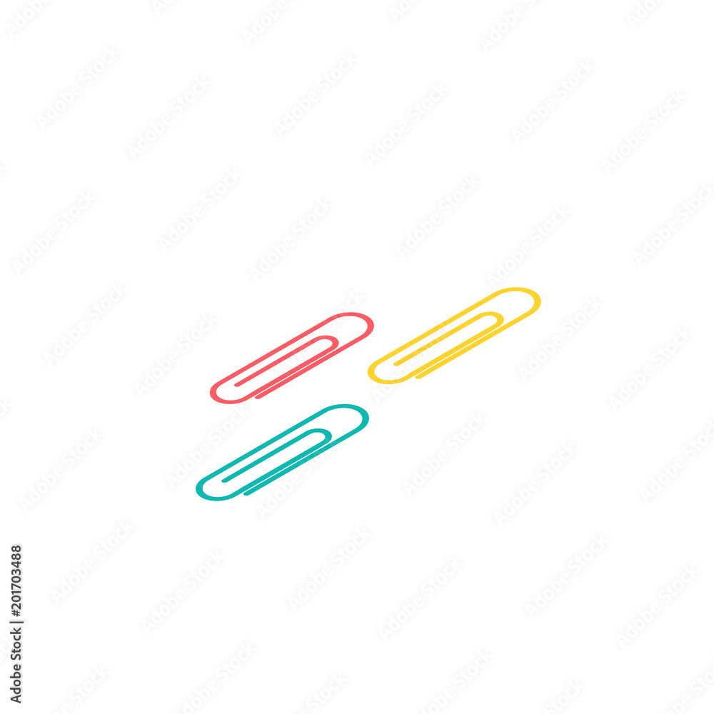 Isometric clip icon. 3d school supplies. Isometric clip icon. 3d school supplies.