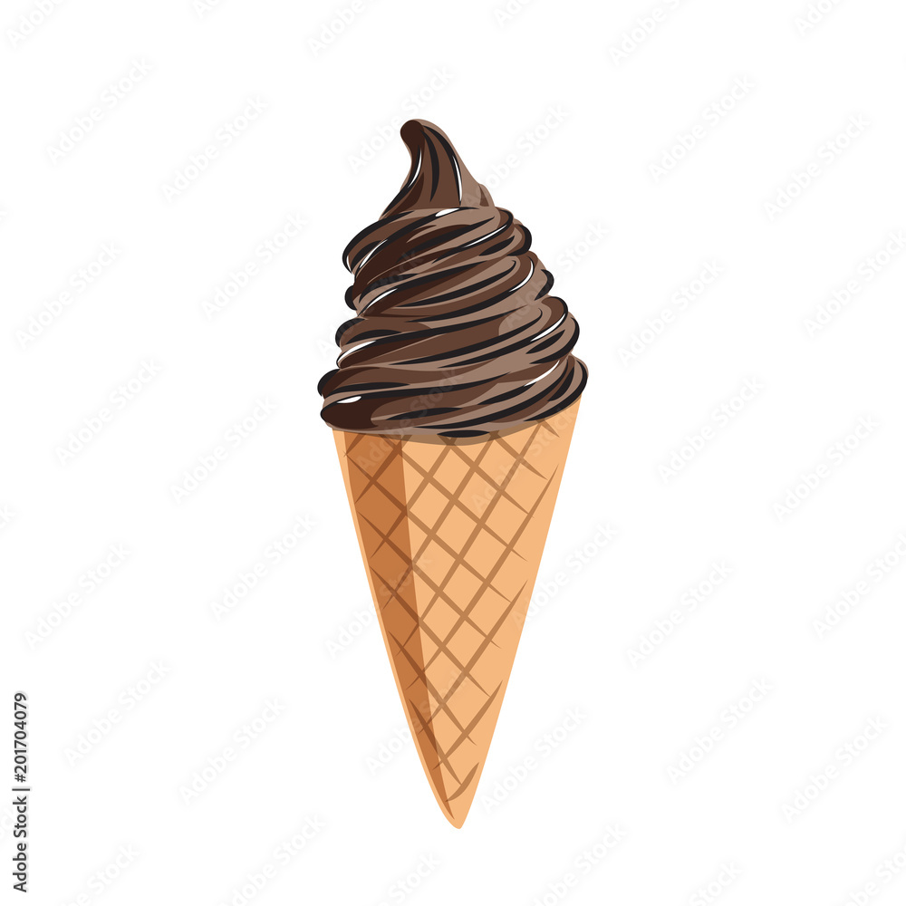 Vector chocolate ice cream illustration. Vector chocolate ice cream illustration.