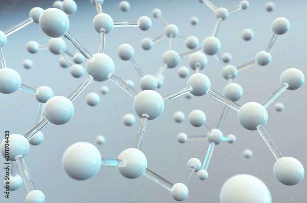 Obraz premium Science background with molecule or atom, Abstract structure for Science or medical background.