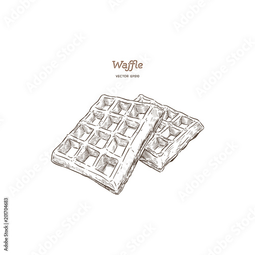 waffles, hand draw sketch vector.