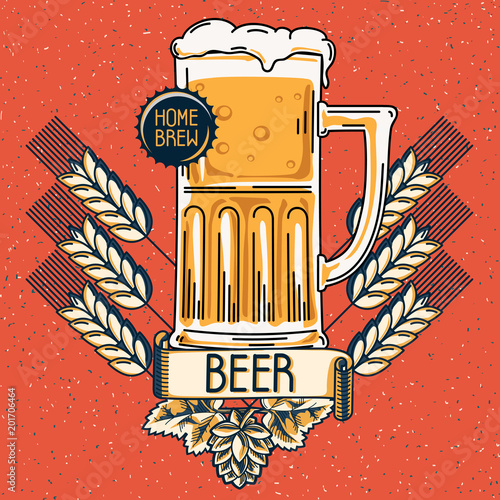 Home brew craft beer emblem
