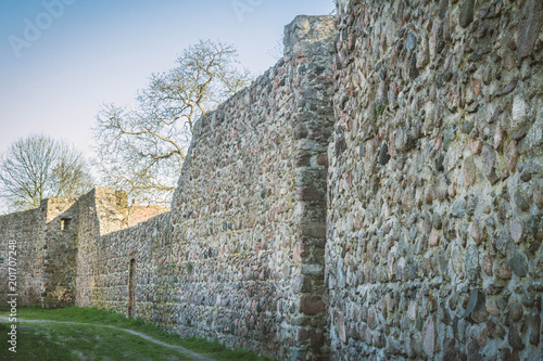 The XIII century defensive wall in the city of Strzelce Krajenskie, western Poland photo