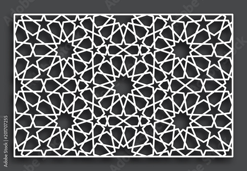 Decorative pattern for laser cutting. Vector oriental style ornament.