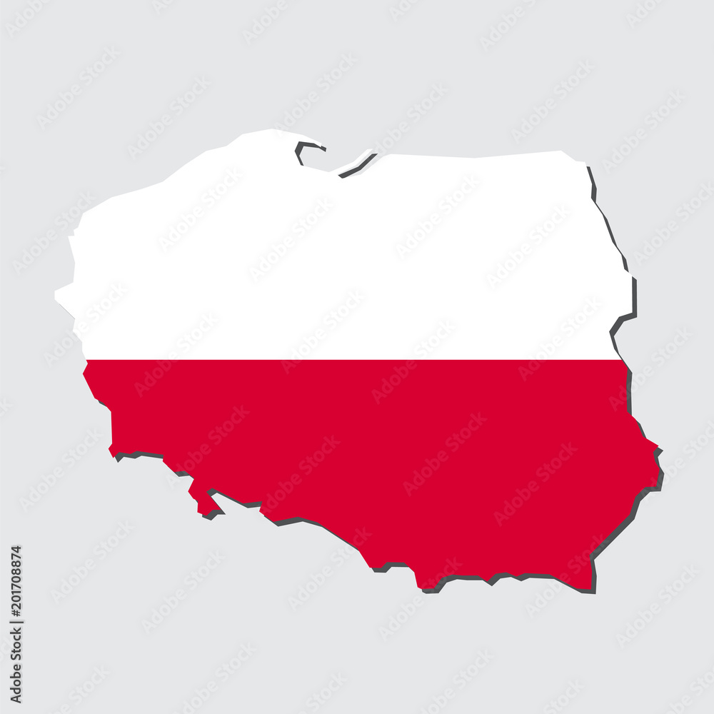 Fototapeta Polska mapa flaga, Polska mapa z flaga wektor