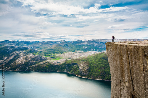 Fototapeta Fotograf przyrody Piękna przyroda Norwegia Preikestolen lub Prekestolen.