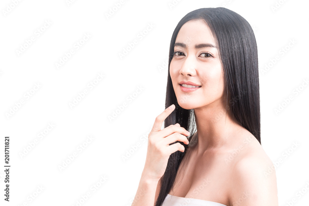 Beautiful woman beauty health care.beauty and spa.perfect fresh skin isolated on white background Beautiful woman beauty health care.beauty and spa.perfect fresh skin isolated on white background