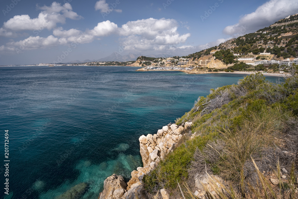 Between Altea and Calpe the Mascarat beach area with its turquoise water beaches,Altea,Costa Blanca,Alicante province,Spain