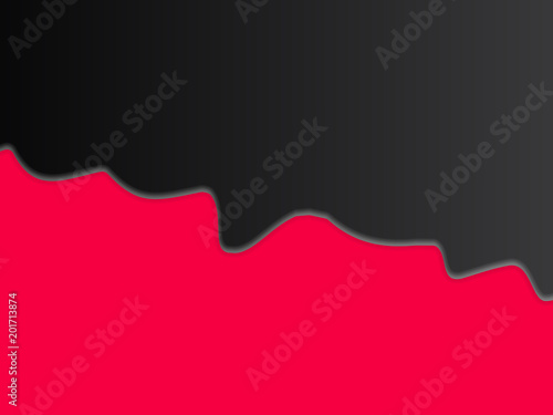 Abstract Minimalistic Black Oil Paint on Red Canvas - Vector Illustration Background