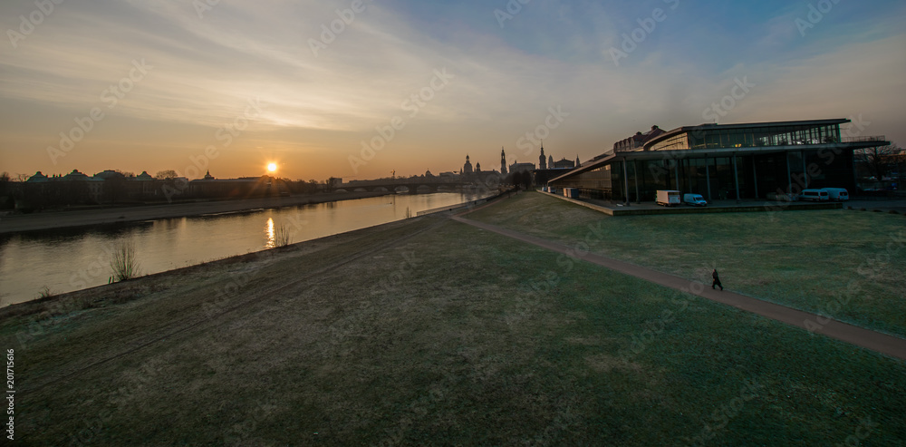 sunset over the Elbe - Dresden