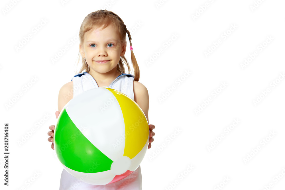 Little girl is playing with a ball Little girl is playing with a ball