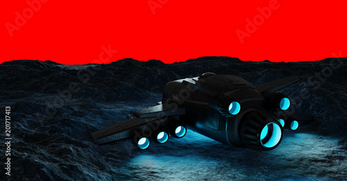 Fototapeta Naklejka Na Ścianę i Meble -  Astronauts exploring an asteroid 3D rendering