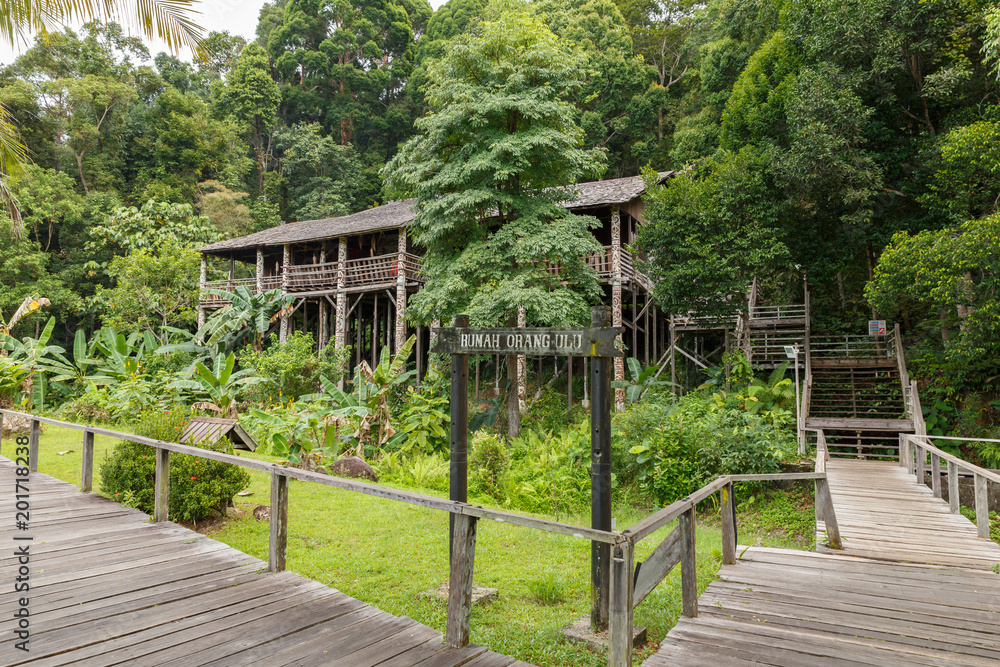 Orang ulu longhouse, Damai Sarawak Borneo Malaysia Orang ulu longhouse, Damai Sarawak Borneo Malaysia