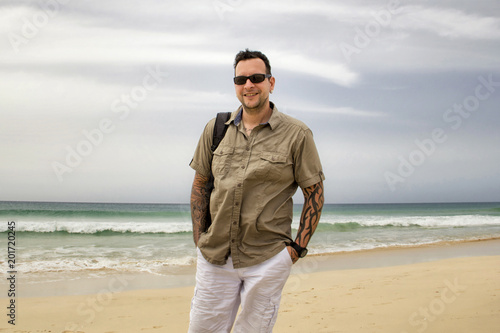 Tourist am Strand von Boa Vista