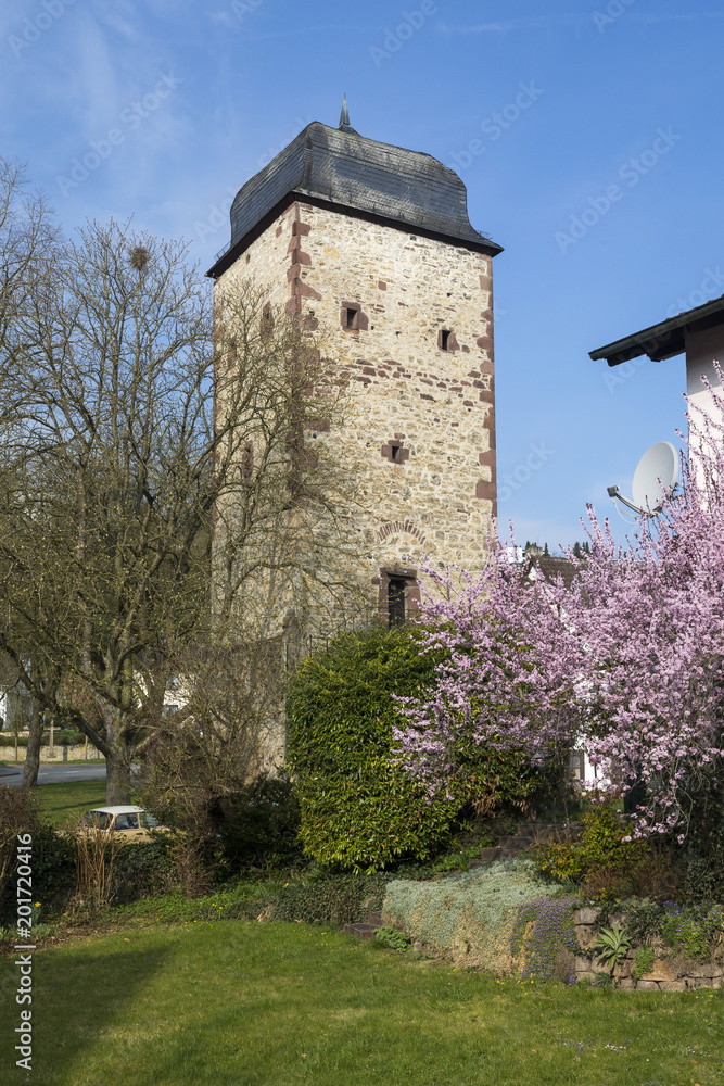 Part of the historic city wall in the German city of Warburg