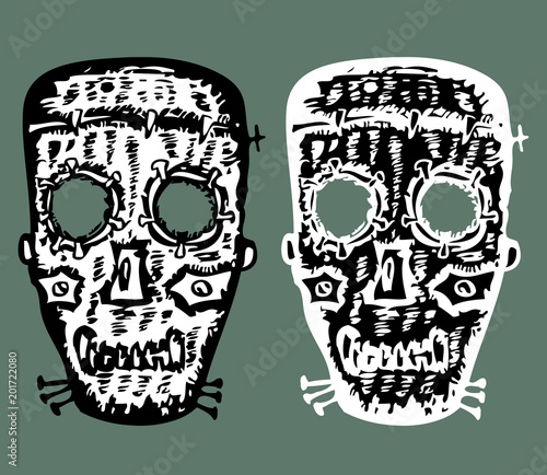 The drawn horrendous masks