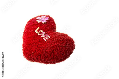 Red heart on a white background