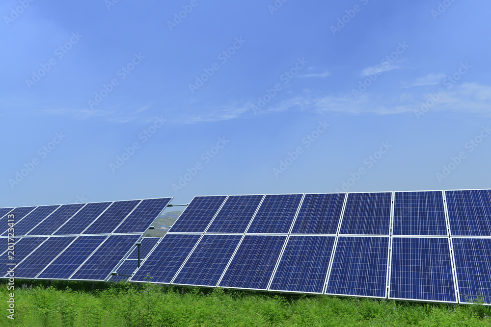 Solar power equipment, on the hillside Solar power equipment, on the hillside