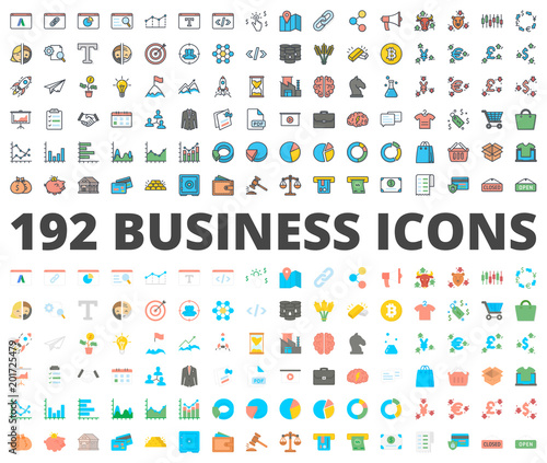 Business icon vector colored flat
