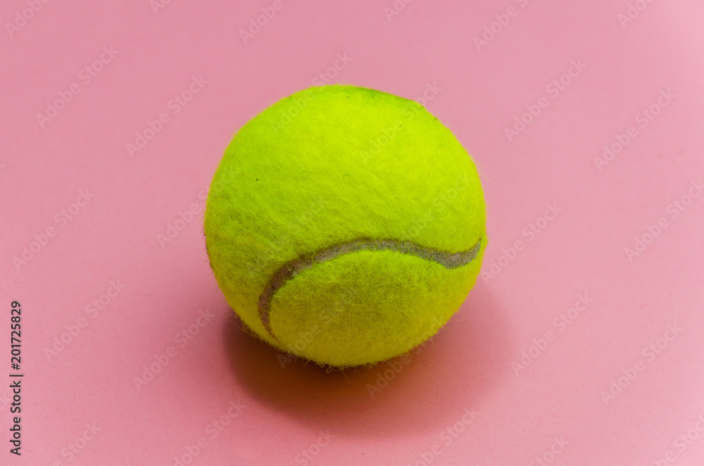 tennis ball pastel paper pink background