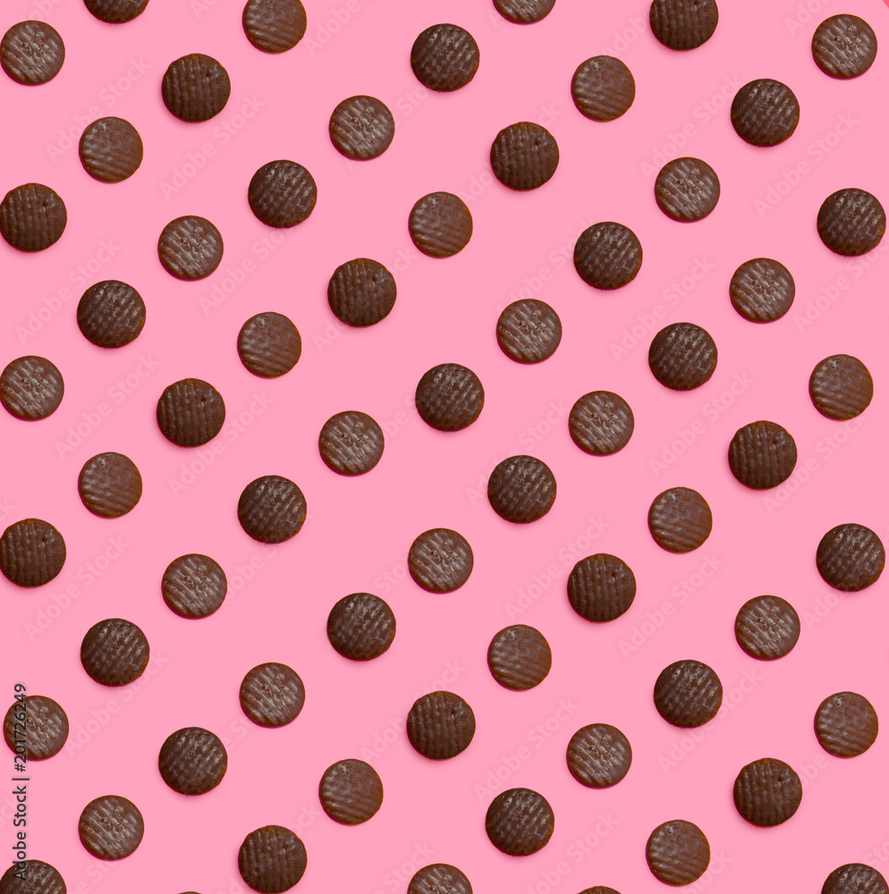 cookies pattern on the pink background cookies pattern on the pink background