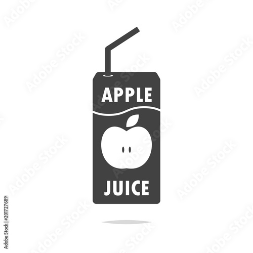 Apple juice box icon vector