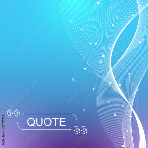 Scientific vector illustration genetic engineering and gene manipulation concept. DNA helix, DNA strand, molecule or atom, neurons. Abstract structure for Science or medical background