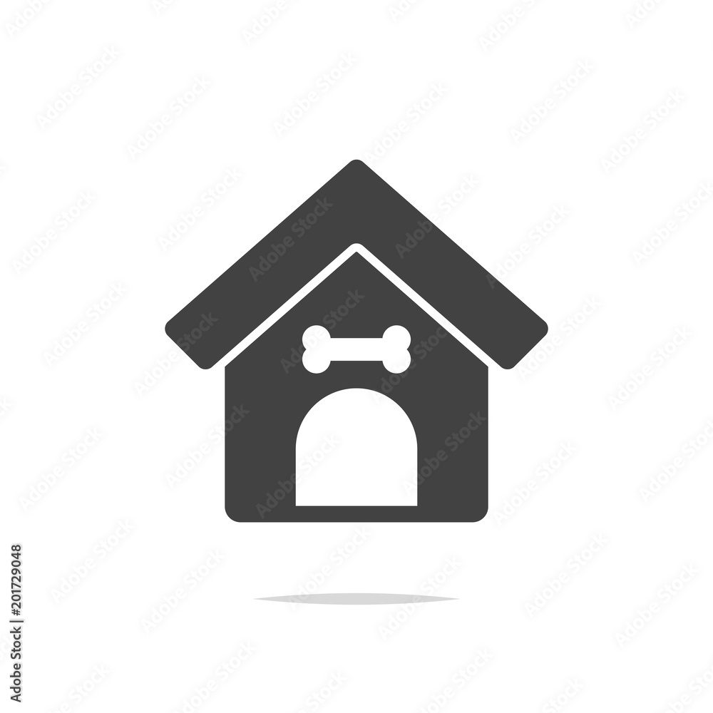 Dog house icon vector isolated