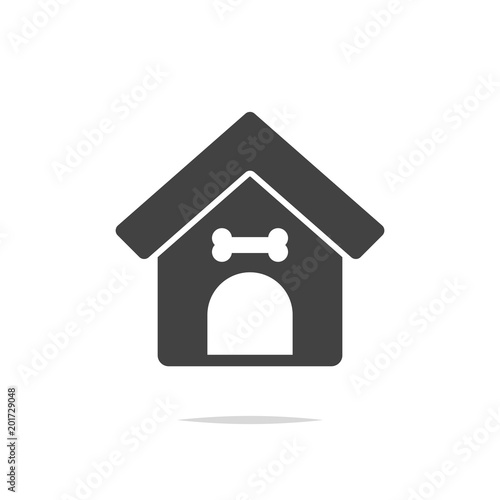 Dog house icon vector isolated