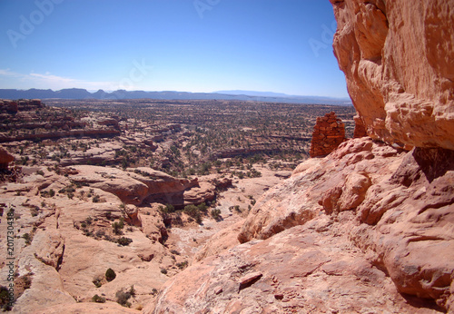 View from red rock cliffs in the canyon country of the Bears ears area of Southern Utah in the desert badlands of Bisti De Na Zin In Notthern New Mexico photo