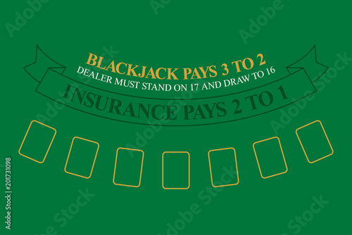 blackjack table. top view