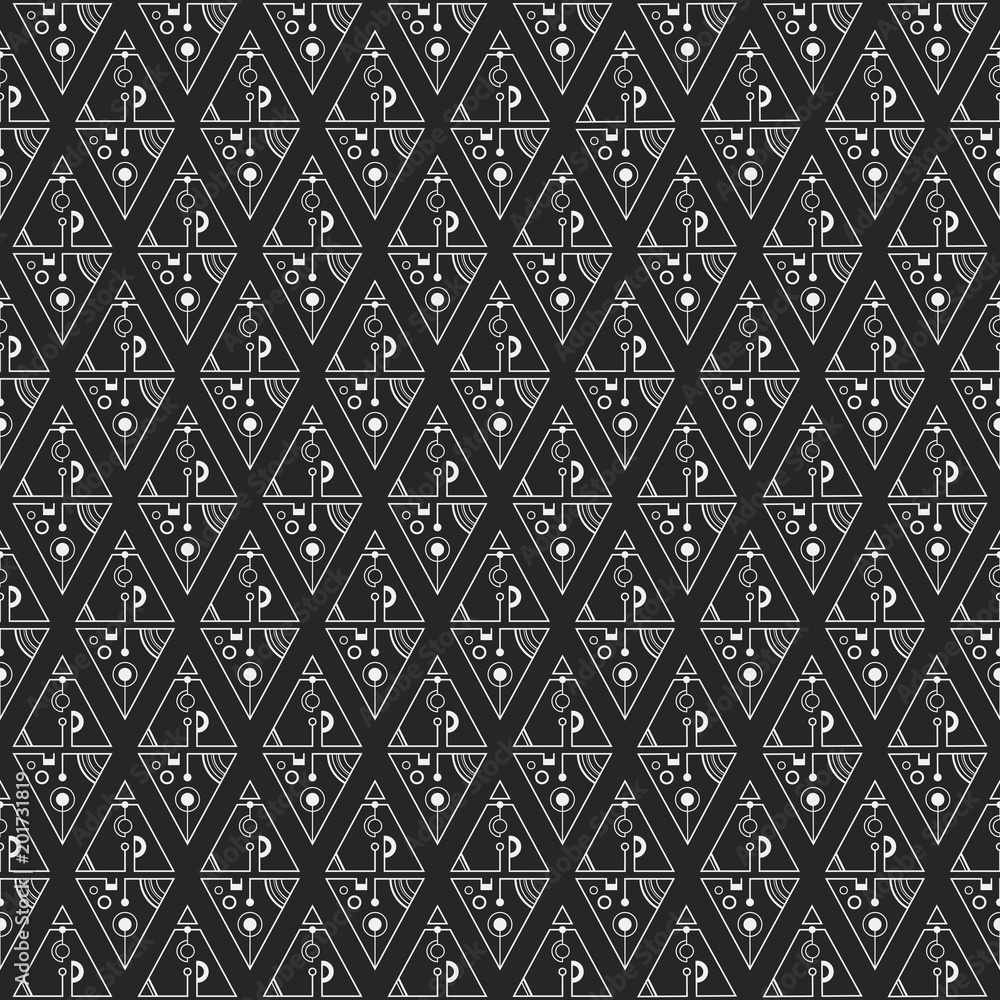 Abstract seamless pattern with triangles.