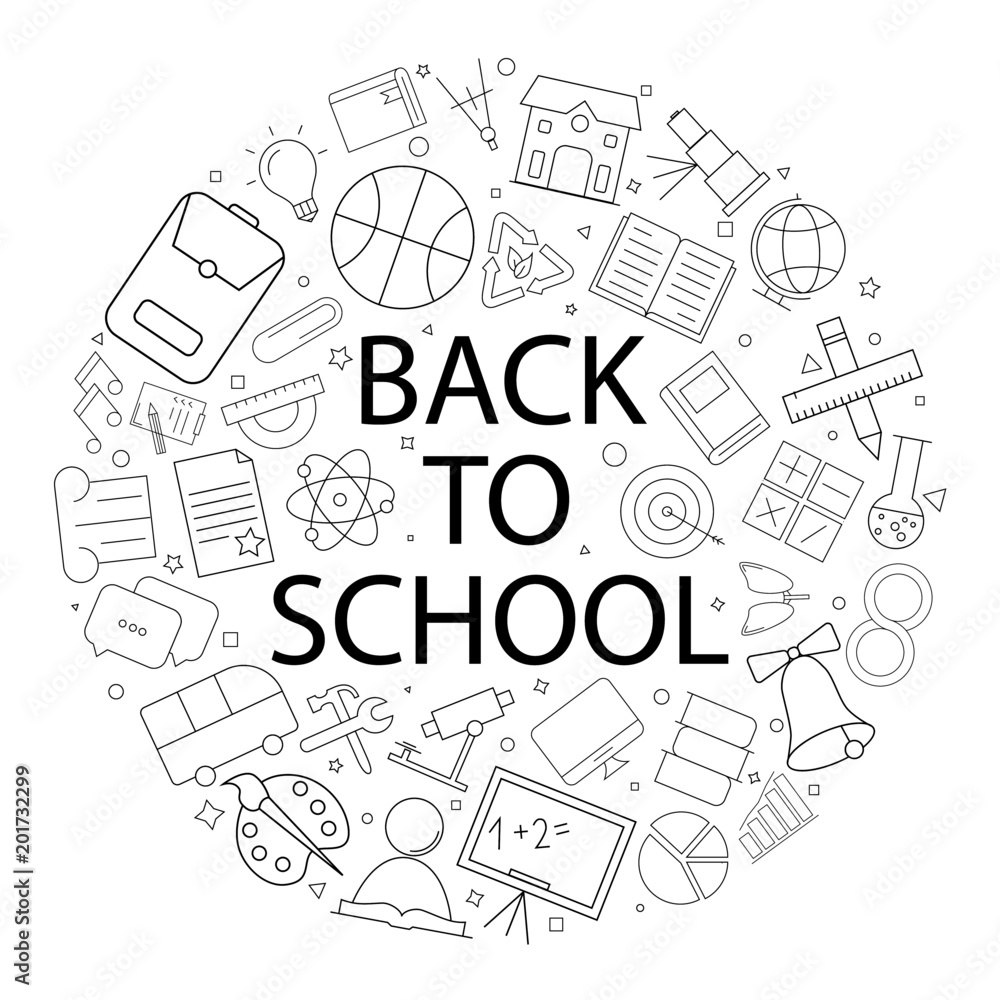 Vector back to school pattern with word. Back to school background