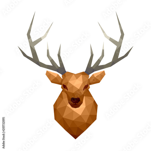 Low poly deer isolated on white vector