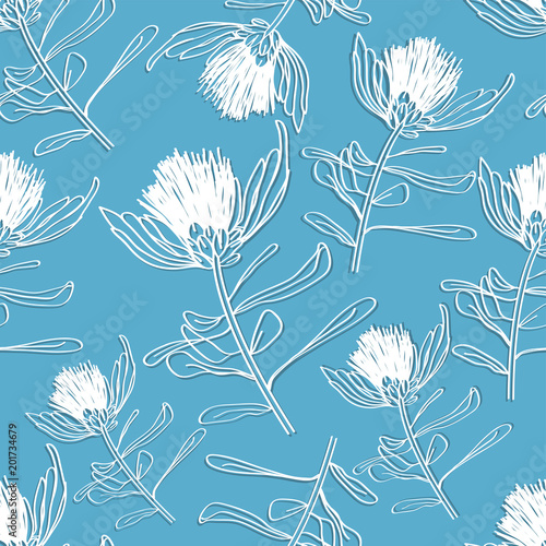 Wild flower pattern in blue