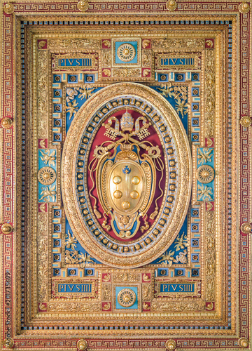 Pope Pius IV Medici family coat of arms in the Basilica of Saint John Lateran in Rome.