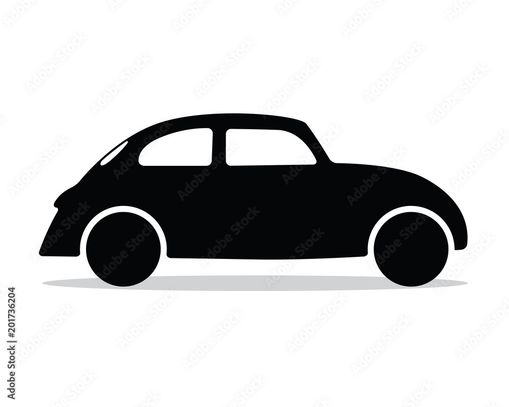 classic car silhouette design illustration, silhouette style