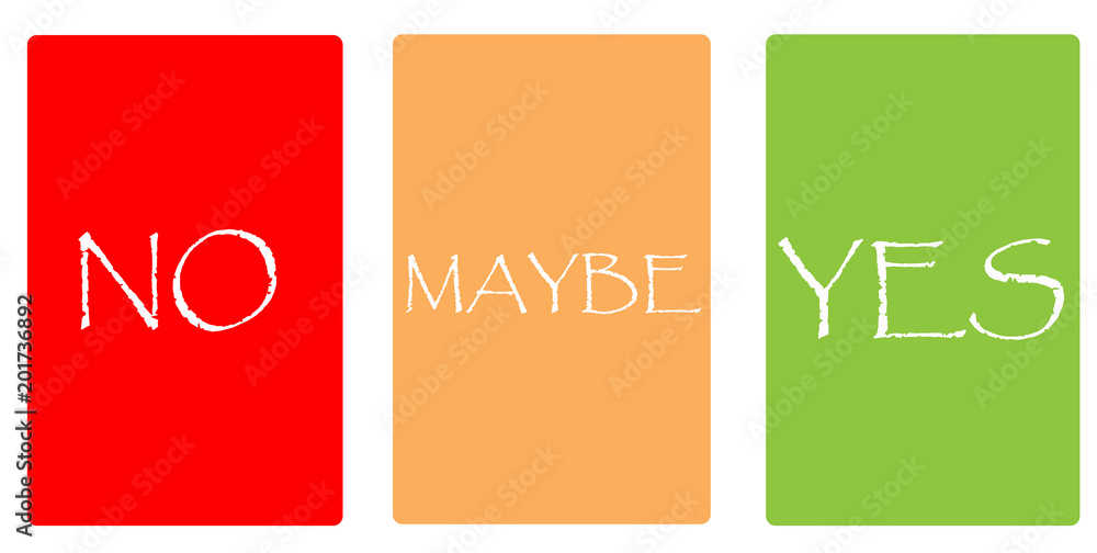 Color cards - NO, MAYBE, YES