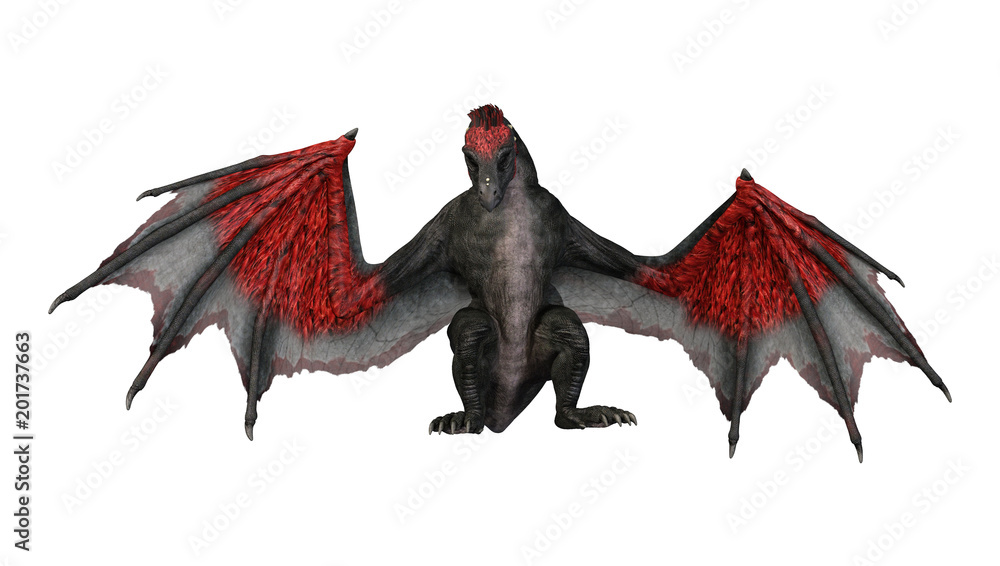 Obraz premium 3D Rendering Fairy Tale Dragon on White