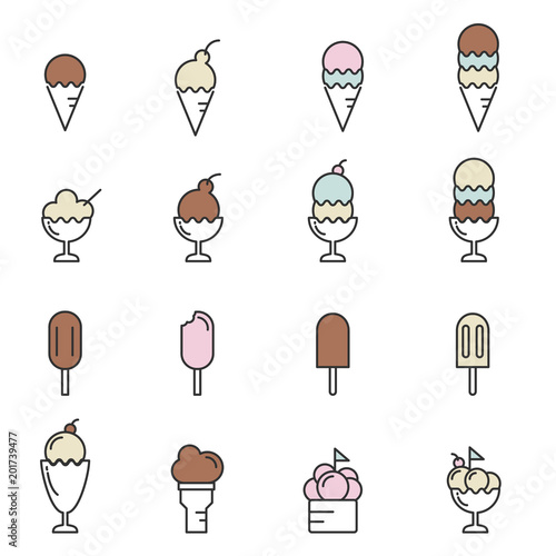 ice cream line icon vector illustration