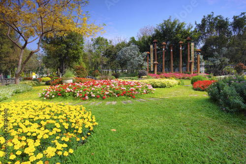 Flower garden in summer