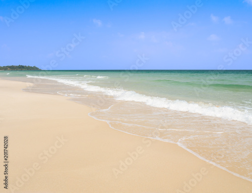 Nature landscape of tropical sandy beach with turquoise sea