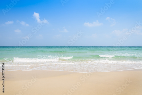 Nature landscape of tropical sandy beach with turquoise sea