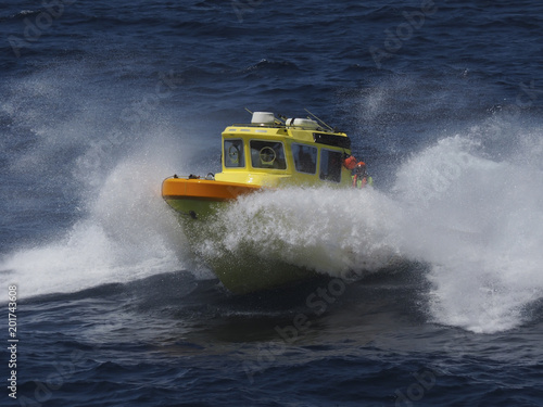 workboat at sea, offshore seismic oil and gas industry in Gulf of Mexico photo